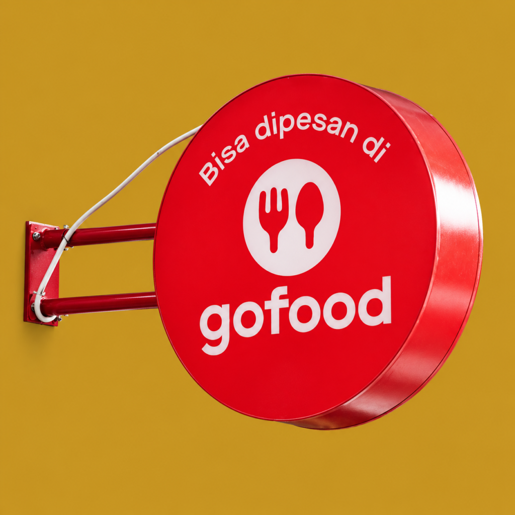 gofood red sign on mustard background