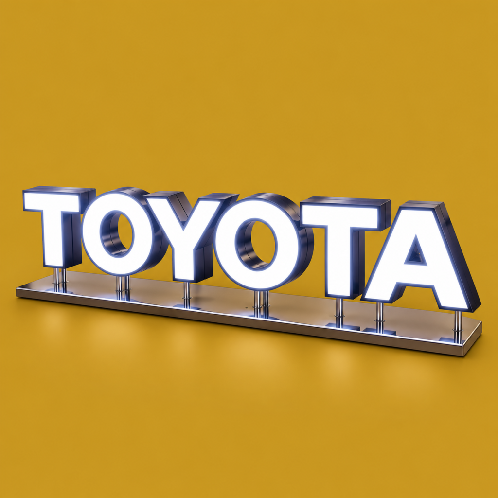 illuminated toyota channel letter sign