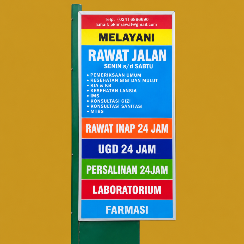 multicolored hospital services signboard