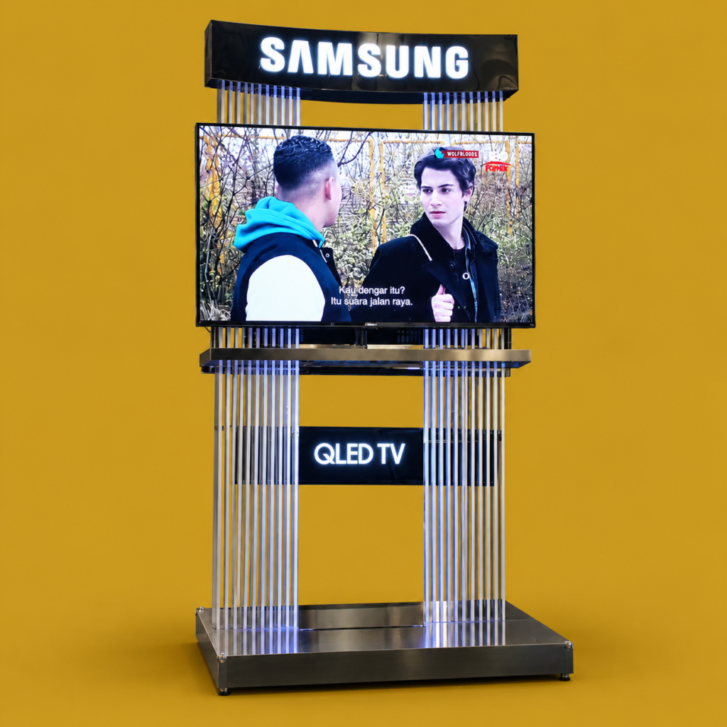 samsung qled tv display kiosk