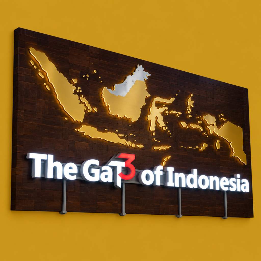 the ga3 indonesia illuminated sign